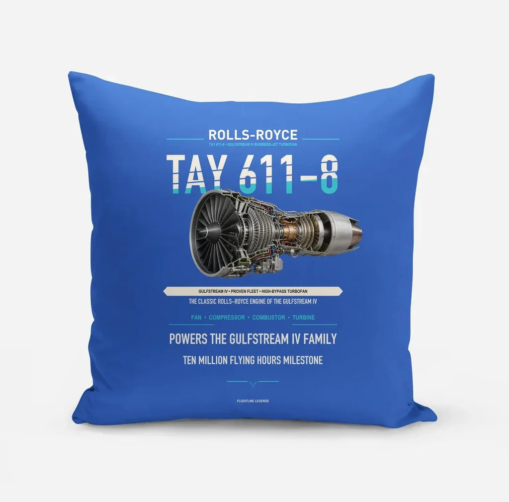TAY 611-8 design on blue pillow