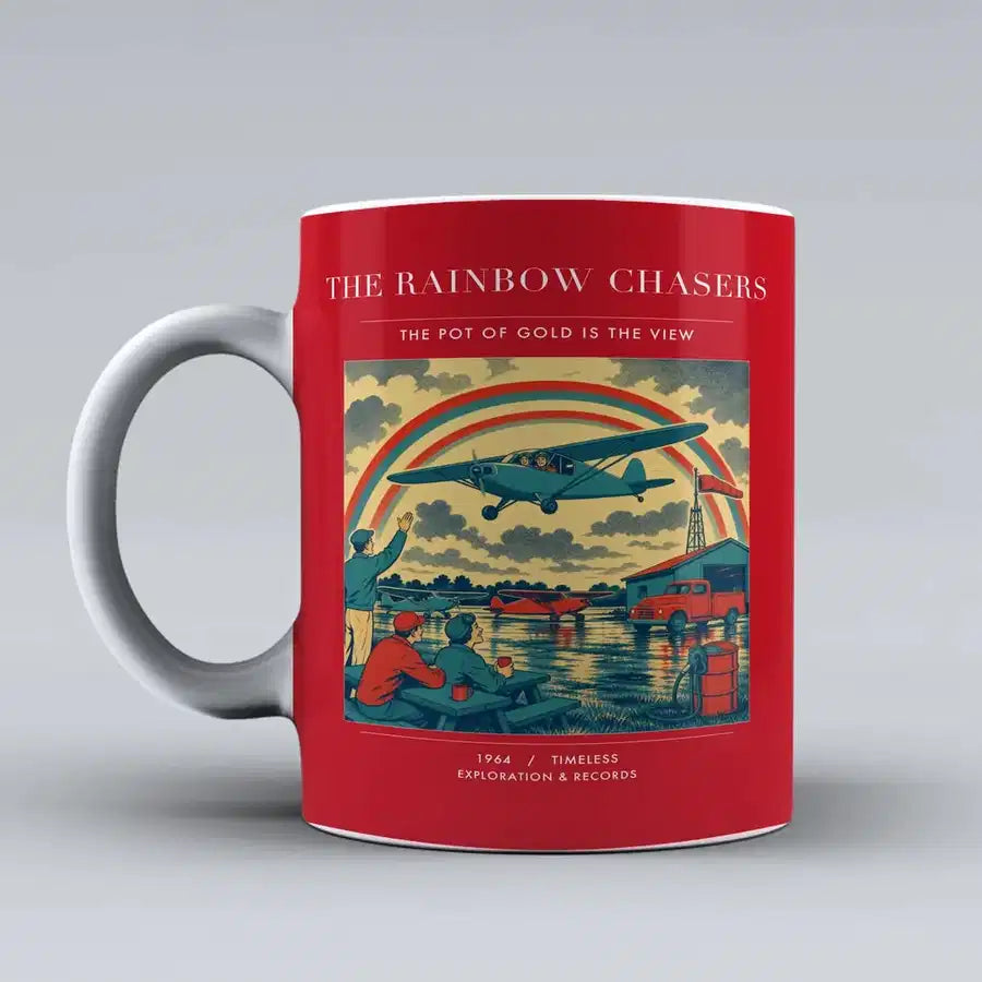 VINTAGE G4432 - The Rainbow Chasers - Ceramic Mug design on red
