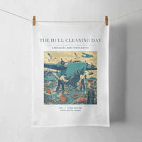 Thumbnail for VINTAGE G4273 - The Hull Cleaning Day - Designed Towels design on white