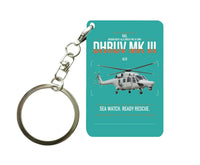 Thumbnail for HAL ALH Dhruv Mk III design on turquoise designed key chain, double-side print