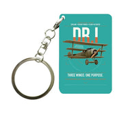 Thumbnail for Fokker Dr.I design on turquoise designed key chain, double-side print