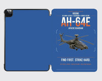 Thumbnail for Boeing AH-64E Apache Guardian design on blue ipad tablet case