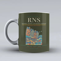 Thumbnail for Rennes–Saint-Jacques Airport (RNS) airport code design on green army ceramic mug