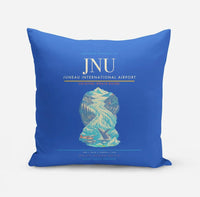 Thumbnail for Juneau International Airport (JNU) design on blue pillow