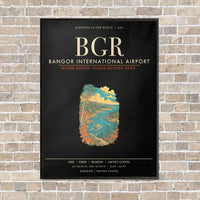 Thumbnail for Bangor International Airport BGR - Canvas Framed - Black