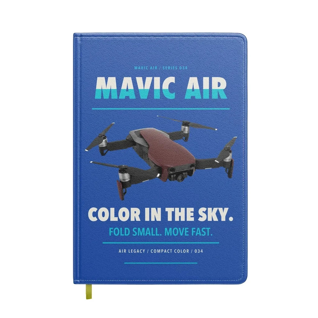 DJI Mavic Air design on blue notebook