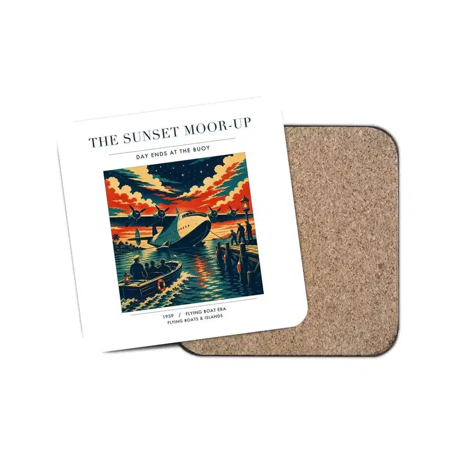 The Sunset Moor-Up - Designed Coasters design on white 1-piece