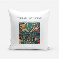 Thumbnail for VINTAGE G4011 - The Balloon Ascent - Designed Pillows design on white