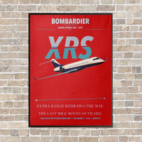 Thumbnail for Bombardier Global Express XRS vertical canvas print - framed - red background