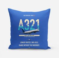 Thumbnail for Airbus A321LR design on blue pillow