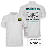 Thumbnail for Draganfly Commander 3XL design on white polo with custom name badge