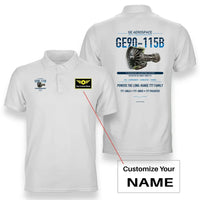 Thumbnail for GE90-115B design on white polo with custom name badge