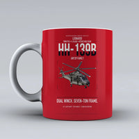 Thumbnail for Leonardo HH-139B design on red ceramic mug, double-side print