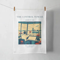 Thumbnail for VINTAGE G4093 - The Control Tower - Designed Towels design on white