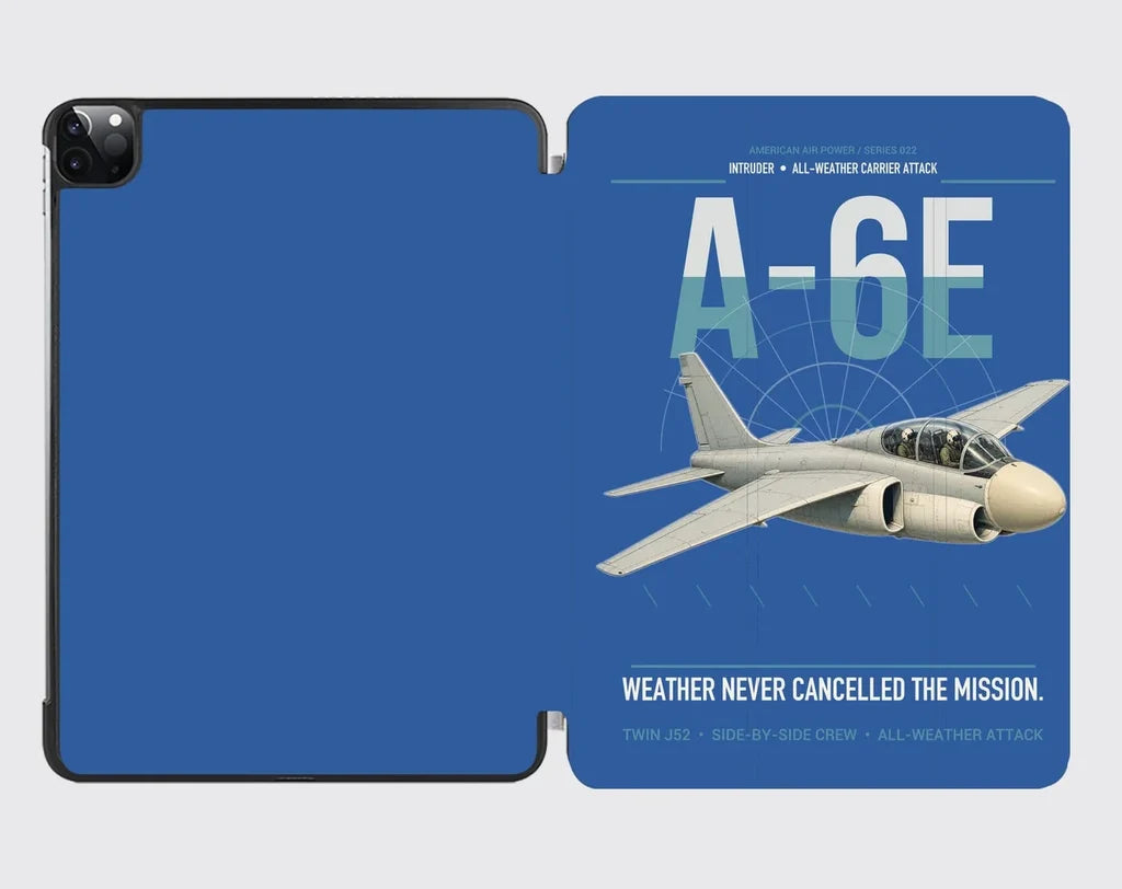 A-6E Intruder design on blue ipad tablet case