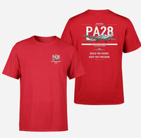Thumbnail for Piper PA-28 Cherokee design on red t-shirt, double-side print