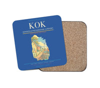 Thumbnail for Kokkola-Pietarsaari Airport (KOK) design on blue 1 piece coaster