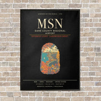 Thumbnail for Dane County Regional Airport Madison MSN - Canvas Framed - Black