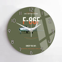 Thumbnail for F-86F Sabre Sweep The Sky design on green army no frame wall clock