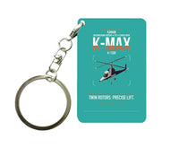 Thumbnail for Kaman K-1200 K-MAX design on turquoise designed key chain, double-side print