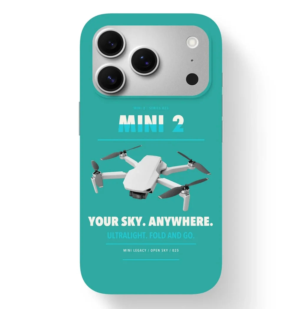 DJI Mini 2 Case design on turquoise iphone case