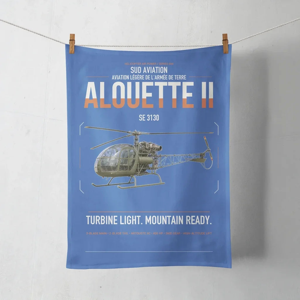 Sud Aviation SE 3130 Alouette II design on blue towel