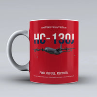 Thumbnail for HC-130J COMBAT KING II design on red ceramic mug, double-side print