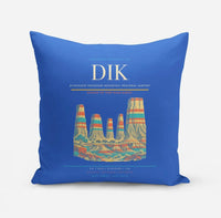 Thumbnail for Dickinson Theodore Roosevelt Regional Airport (DIK) design on blue pillow