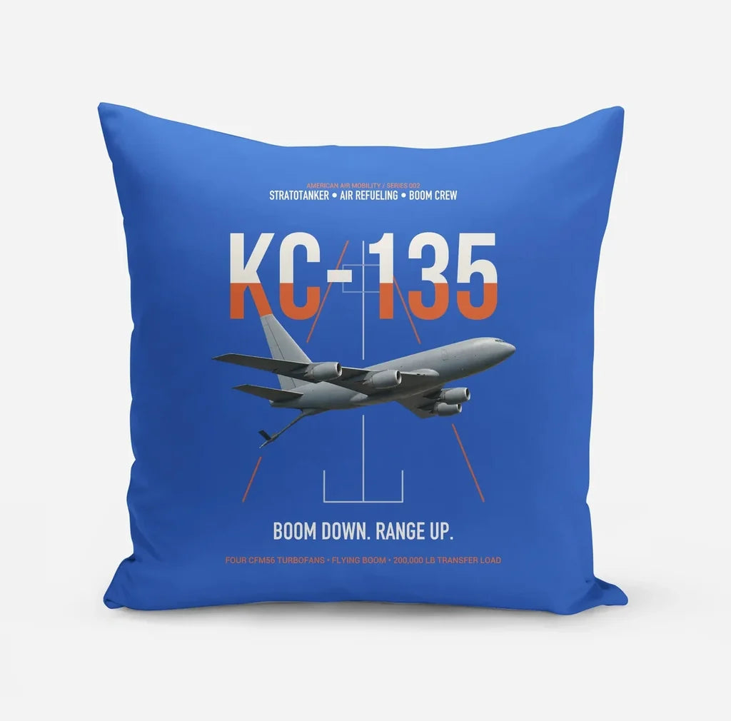 KC-135 STRATOTANKER design on blue pillow