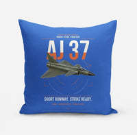 Thumbnail for Saab AJ 37 Viggen design on blue pillow