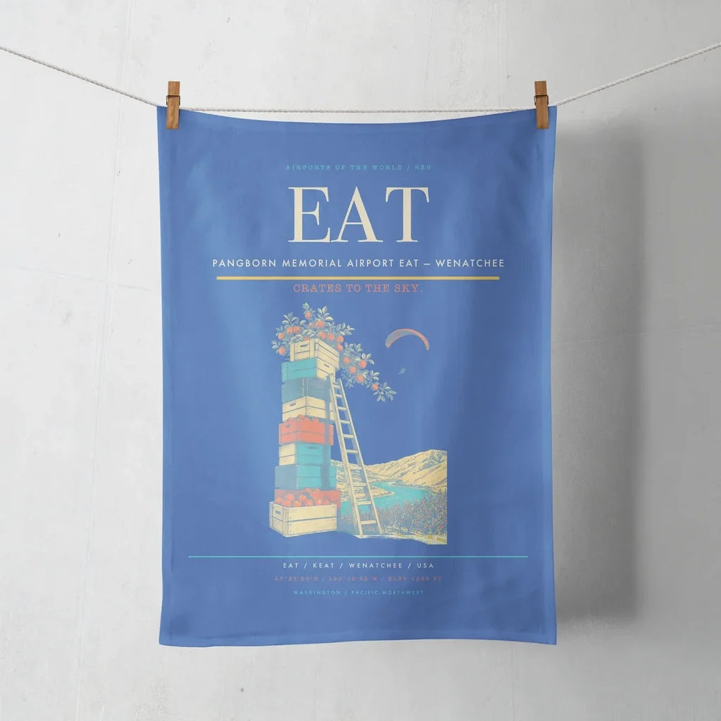 Pangborn Memorial Airport (EAT) design on blue towel