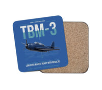 Thumbnail for TBM-3 Avenger design on blue 1 piece coaster