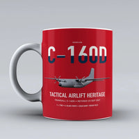 Thumbnail for Transall C-160D design on red ceramic mug, double-side print