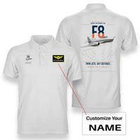 Thumbnail for Gloster Meteor F8 design on white+name double-side polo t-shirt, double-side print