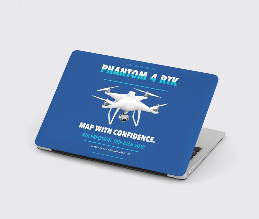 DJI Phantom 4 RTK design on blue MacBook case