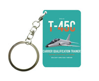 Thumbnail for T-45C Goshawk design on turquoise designed key chain, double-side print