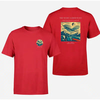 Thumbnail for VINTAGE G4473 - The Night Glider Wave - Double-Side T-Shirt design on red double side t shirt