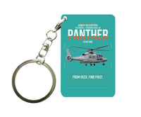 Thumbnail for Airbus Helicopters AS565 MBe Panther design on turquoise designed key chain, double-side print