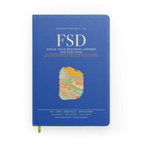 Thumbnail for Sioux Falls Regional Airport Joe Foss Field (FSD) design on blue notebook