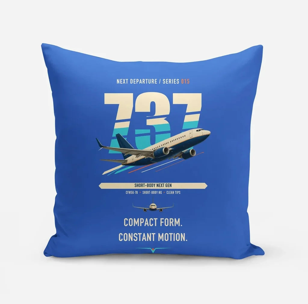 Boeing 737-700 NG design on blue pillow