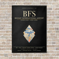 Thumbnail for Belfast International Airport BFS - Canvas Framed - Black