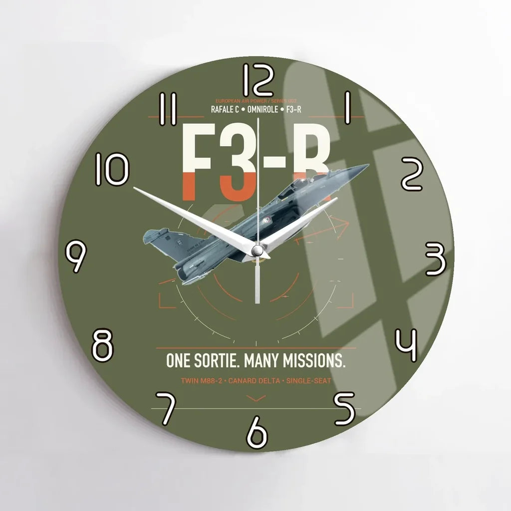 Dassault Rafale C — F3-R standard design on green army no frame wall clock