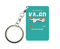 Thumbnail for KA-6D Intruder design on turquoise designed key chain, double-side print