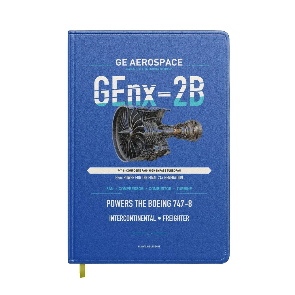 GEnx-2B design on blue notebook
