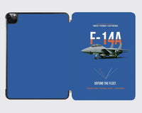 Thumbnail for F-14A Tomcat Defend The Fleet design on blue ipad tablet case