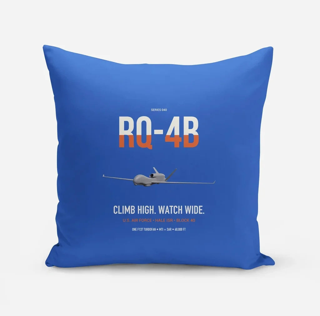 RQ-4B Global Hawk design on blue pillow