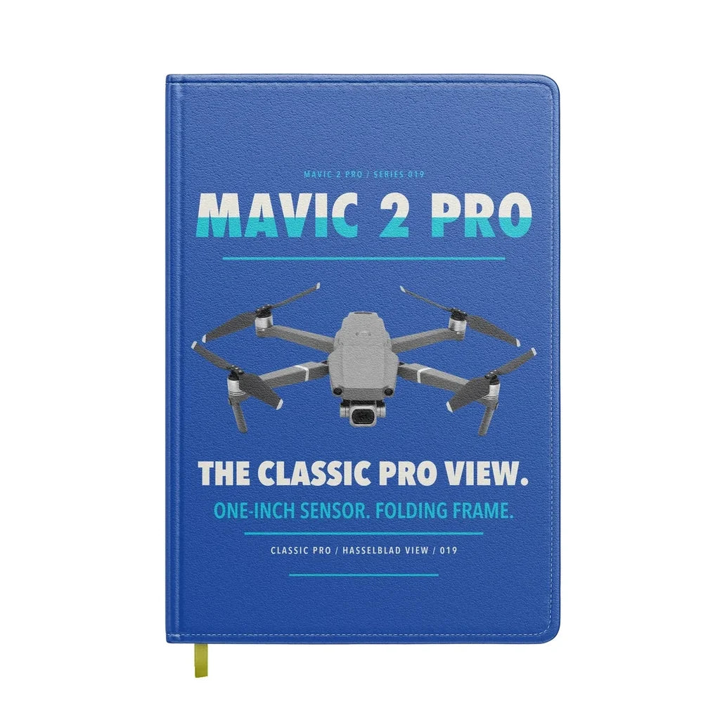 DJI Mavic 2 Pro design on blue notebook