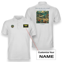 Thumbnail for VINTAGE G4097 - The Highland Strip - Double-Side Polo T-Shirt design on white+name
