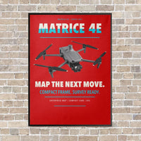 Thumbnail for DJI Matrice 4E vertical canvas print - framed - red background