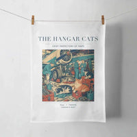 Thumbnail for VINTAGE G4137 - The Hangar Cats - Designed Towels design on white